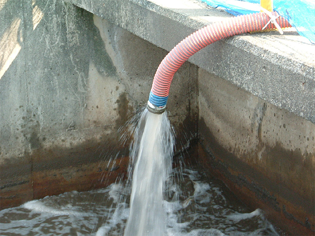 排水状況（水処理施設へポンプ移送）
